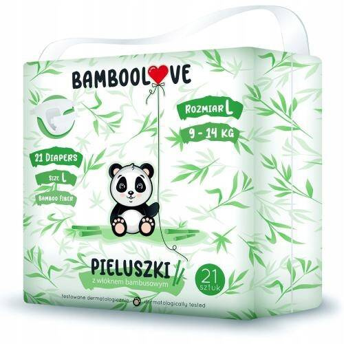 Pieluszki z włóknem bambusowym  9-14 kg L BambooLove